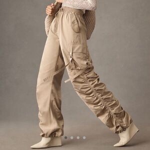 Moon River Beige Cargo Joggers